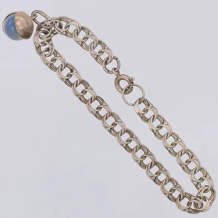 Armband Bismarck längd 15,2cm bredd 5,3mm berlock med månsten, 835/1000 silver  Vikt: 5,2 g