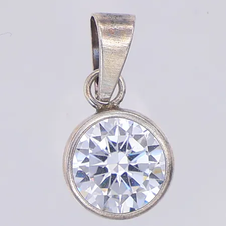 Hänge kubic zirconia 15mm, 925/1000 silver  Vikt: 1 g