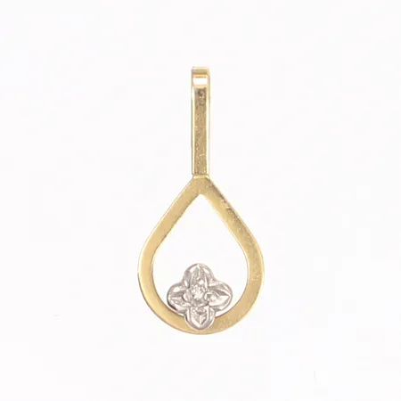 Hänge i form av droppe med diamant 1x0,005ct 18K Vikt: 0,4 g