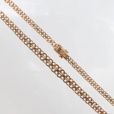 Collier doserad x-länk, 42,5cm, bredd: 4,3-7,2mm, 18K Vikt: 14,5 g