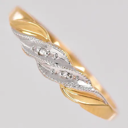 Ring stl 18 vitguldsdetaljer 18K Vikt: 1,7 g