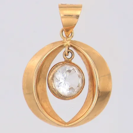 Hänge vit sten Ekström år 1978 25mm, 18K Vikt: 1,6 g