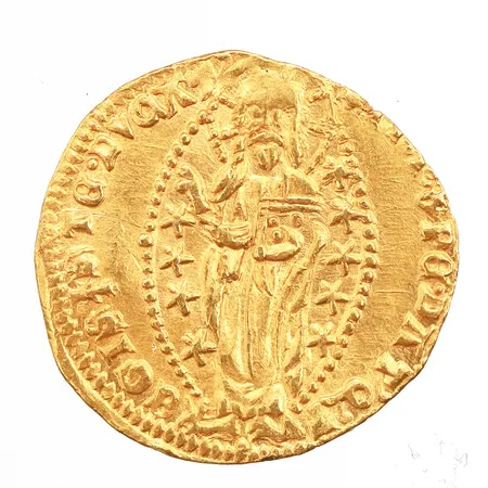 Mynt från Venedig, Dukat (1414-1423), Ø20-21mm, åldersbetingat slitage, 24K Vikt: 3,4 g