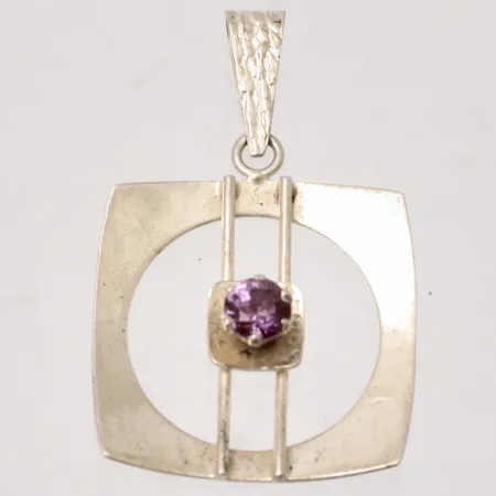 Hänge mått 25x39,6mm, lila sten, silver 925/1000, 3,21g.