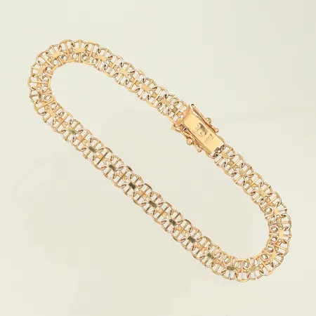 Armlänk X-länk med stav, längd 18,5cm bredd 6mm, 18K 8,3g 