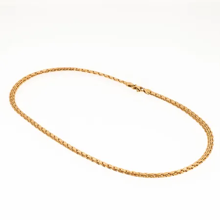 Collier halvstelt längd 45cm bredd 4,7mm, ihåligt, 18K 13,3g.