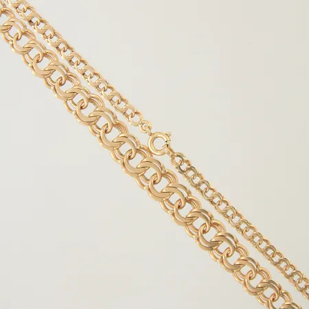 Collier doserad Bismarck längd 47cm bredd 3,7-8mm något vriden länk 18K  Vikt: 18,4 g