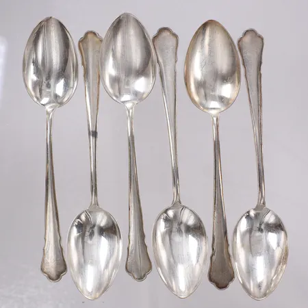6 Skedar Chippendale 18cm, GAB silver 830/1000  Vikt: 222,6 g