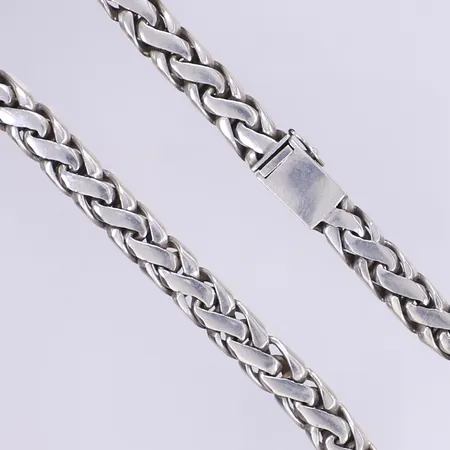 Halskedja längd 60cm bredd 11mm repor silver 925/1000 Vikt: 245,8 g