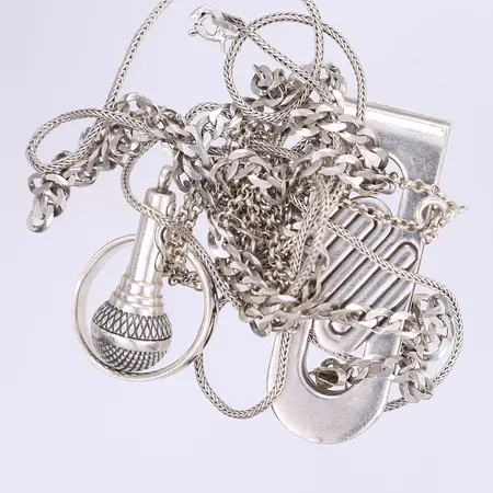 Diverse silver delvis defekt och med kraftigt slitage silver 925/1000 Vikt: 54,5 g