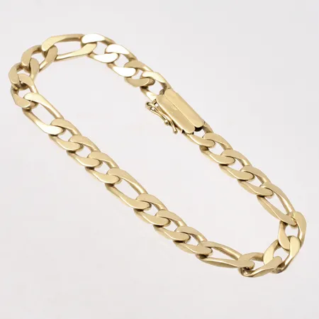 Armband 23,5cm Figaro bredd 7,7mm, repig, 14K, 39,91g.