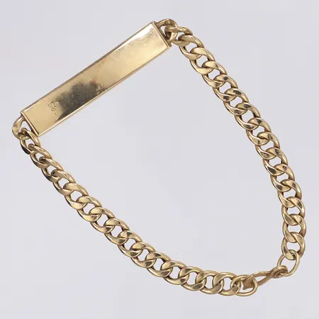 Armband pansarlänk med namnplatta gravyr 14K Vikt: 7 g