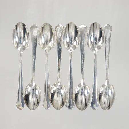 Kaffeskedar 8st modell Chippendale 12cm, GAB Silver 830/1000 Vikt: 115,5 g