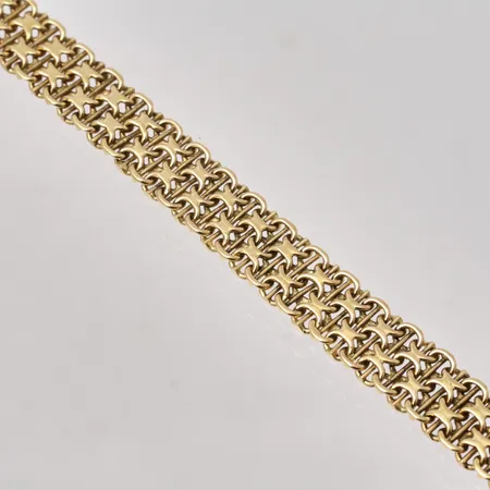  Armband 17,5cm, Xlänk med stav, bredd 8,8mm, Esto Ab Guldvarufirman, 1976, 18K, 18,71g.