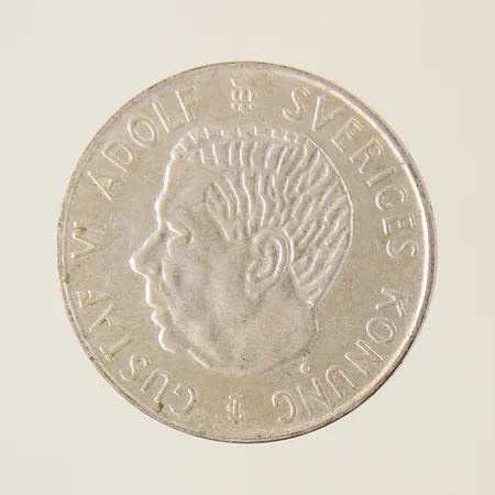 Mynt 5 kronor Gustav VI Adolf Ø34mm år 1955 silver 400/1000 Vikt: 17,9 g