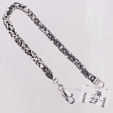Armband Kejsar plomberad Guldfynd, längd 21cm, bredd 5mm, 925/1000 silver Vikt: 25,4 g