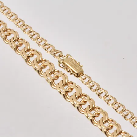 Collier 44,5cm Bismarck docerad bredd 4,5-8,8mm, Joan´s, 18K, 24,84g.