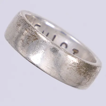 Ring slät FÖR EVIGT gravyr på insidan stl:19¾ bredd 7mm silver 925/1000 Vikt: 9,4 g