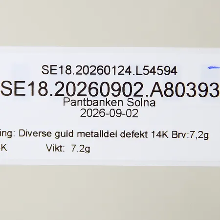 Diverse guld metalldel defekt 14K Brv:7,2g Vikt: 7,2 g