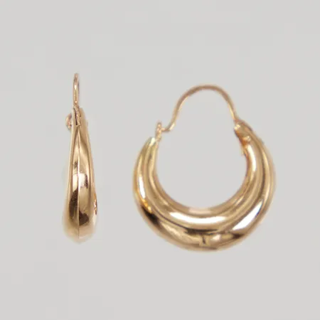 Örhängen Creoler längd 21mm bredd 4,1mm, ihålig, krok fäster dåligt eller knappt, 18K,  Vikt: 1,8 g