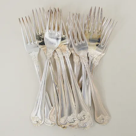 14 Bordsgafflar Sachsisk Cohr 19cm silver 830/1000 Vikt: 611,6 g