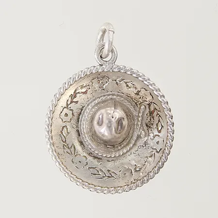 Hänge sombrero längd 24mm Ø18mm bucklig silver 925/1000 Vikt: 1,6 g