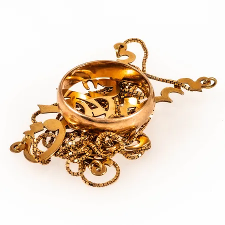 Diverse graverat guld 18K 17,0g.