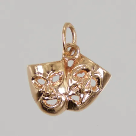 Hänge/Berlock Teatermask längd inklusive ögla 15,2mm, bredd 14,5mm, 18K, Vikt: 1,6 g
