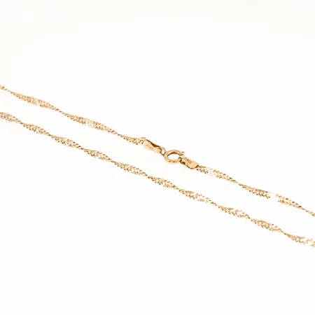 Kedja Singapore längd 48cm bredd 2,1mm, 14K 3,3g.