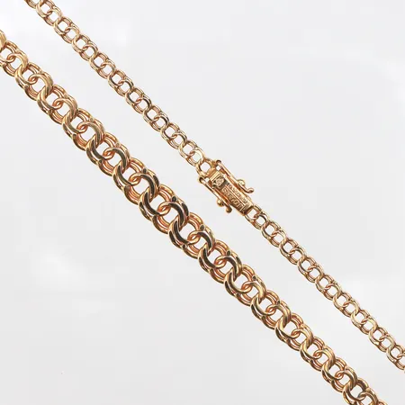 Collier doserad Bismarck, 42,5cm, bredd: 3,4-6,9mm, 18K Vikt: 12,2 g
