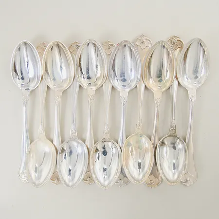 11 Bordsskedar Sachsisk Cohr 18cm silver 830/1000 Vikt: 455,5 g