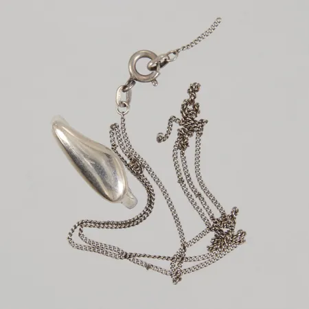 Ring + Kedja, defekter/länk av, Silver Vikt: 5,6 g