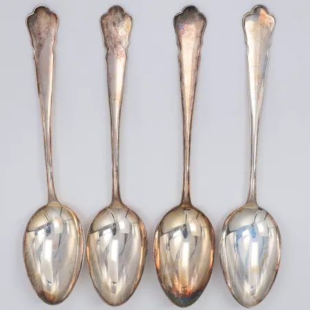 4 Matskedar modell Chippendale 20,5cm GAB, 830/1000 silver Vikt: 219,6 g