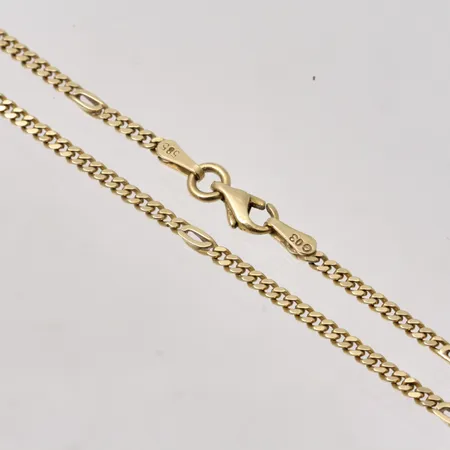 Armband 22cm, Figaro typ, bredd 2,14mm, 14K, 3,45g.