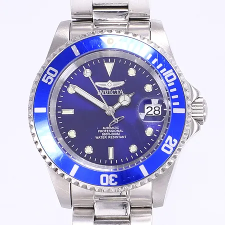 Herrur Invicta diver automat datum Ø40mm stållänk bruksslitage inga tillbehör 