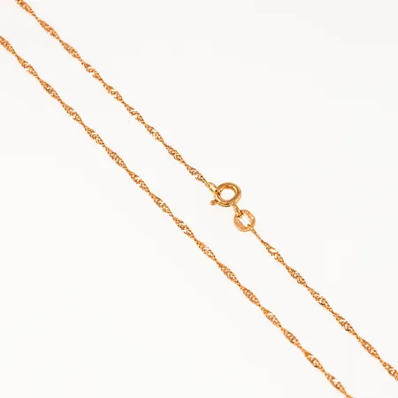 Kedja Singapore längd 38 cm bredd 1,4 mm 18K 1,8g.