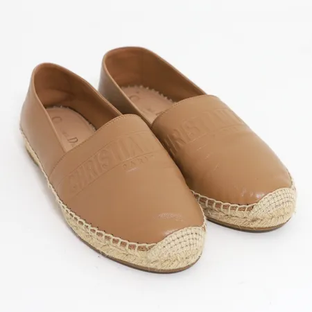 Skor Christian Dior Granville Espadrilles brunt skinn stl:37½, lättare bruksslitage, inga tillbehör