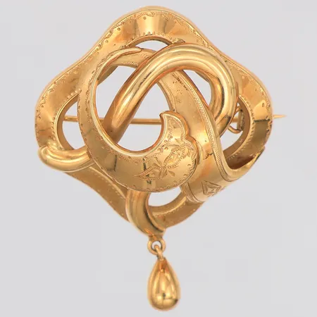 Brosch modell Antik 43mm, Guldvaru AB år 1950, 18K Vikt: 4,8 g