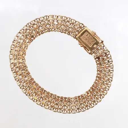 Armband x-länk med stav, 19cm, bredd: 10,7mm, 18K Vikt: 13,1 g
