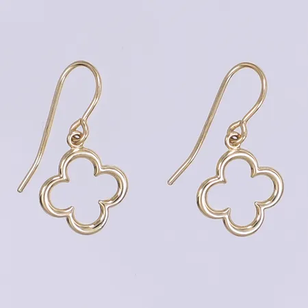 Ett par örhängen klöver längd 25mm bredd 12mm 18K Vikt: 1 g