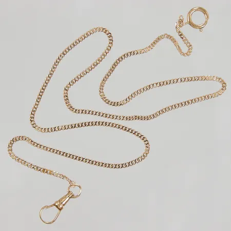Kedja till fickur, manglad Pansar, 48cmm bredd 2mm, 18K Vikt: 6,8 g