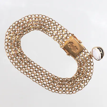 Armband x-länk med en berlock, 19cm, bredd: 11,7mm, 18K Vikt: 14,4 g