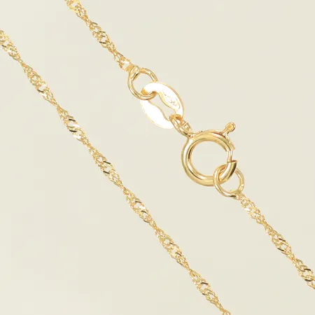 Halskedja Singapore 45cm, bredd 1,0mm 14K Vikt: 0,8 g