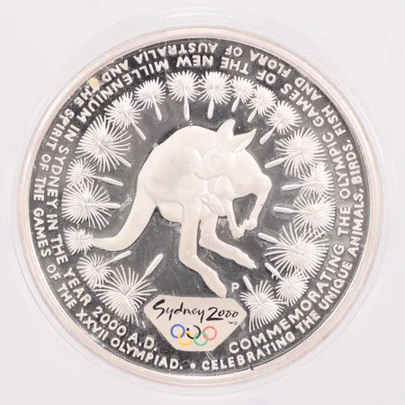 Minnesmynt Elizabeth II Australien 2000, OS Sydney, nominellt värde 5 dollar, etui, silver 925/1000 Vikt: 31,5 g