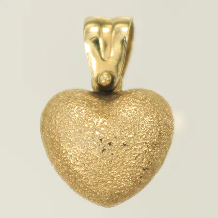 Hänge hjärta med mönster, 16x11mm inkl ögla, ihålig 14K Vikt: 1,3 g