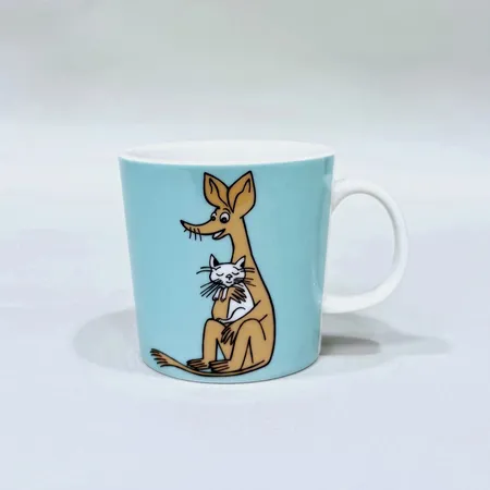 Muminmugg "Sniff turkos" Arabia Finland Ø8cm höjd 8cm Skickas med paket.