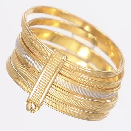 Ring stl:19 bredd 10mm tvåfärgad 21K Vikt: 5,6 g