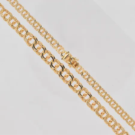 Collier doserad Bismarck längd 45,5cm bredd 6-9mm Vallentuna Guld & Ur 18K Vikt: 37 g