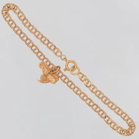 Armband Bismarck Styletta längd 19cm bredd 3,5mm, berlock expressengeting, 18K Vikt: 3,6 g