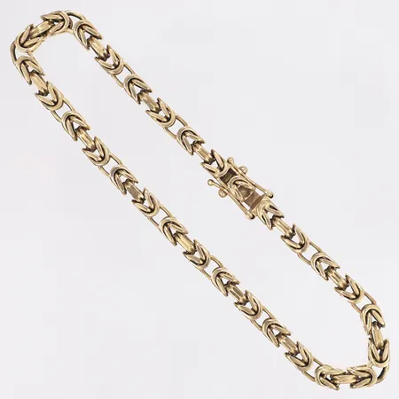 Armband kejsarlänk längd 21cm bredd 4mm kistlås glapp i lås 18K Vikt: 21 g